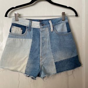 abercrombie denim patchwork shorts